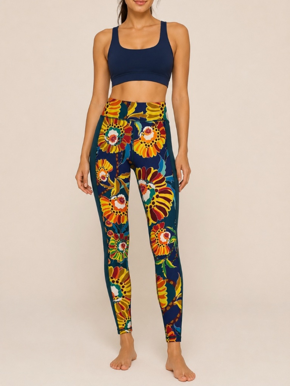 Johnny Was Active Floral High Rise Leggings XS Multicolor